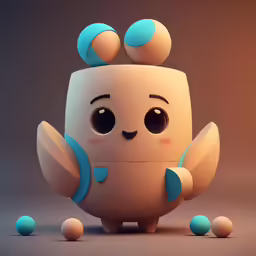there is an animation picture of a little doll