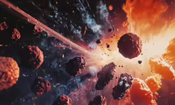 some red orange black and white and black planets