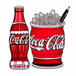 this is an image of a coca cola can and soda,a coca - cola can and a coca cola jar