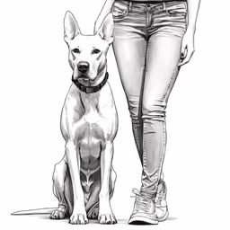 a woman walking a dog on a leash