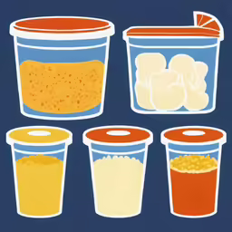 some containers filled with different types of food