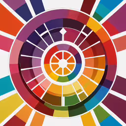 an image of color wheel with different colors,a circular colored scheme for design