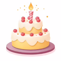 a birthday cake with a candle is sitting on a pink platter