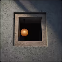 there is a light bulb above an opening