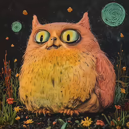 the image of an owl has been painted with acrylic paint