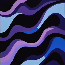 the image is in black, blue and purple