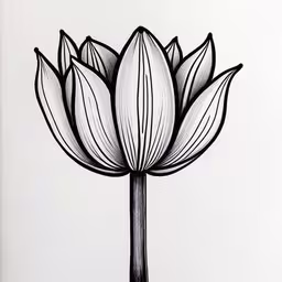 drawing of a beautiful flower with a penciled image,a black and white photo of a flower