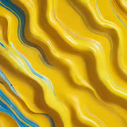 some yellow and blue lines painted in the same color