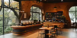 a man behind the bar of a restaurant