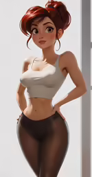 an animation woman wearing tight, black stockings