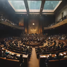 a crowd of people at the un security council listening to a speaker
