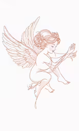a drawing of an angel holding a guitar