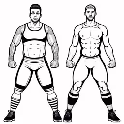 an image of two athletes in underwear stock illustration,two men in wrestling gear looking like they