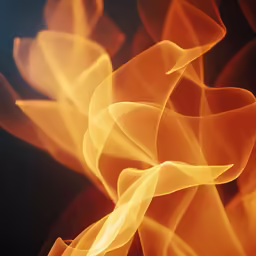 orange flowing flames on a black background