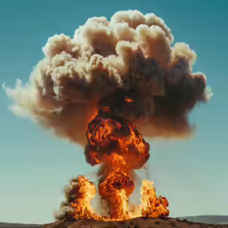 a huge pile of fire in the middle of the day