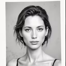 a woman in black and white has her eyes closed