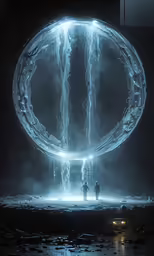 people are looking at a large object in the air