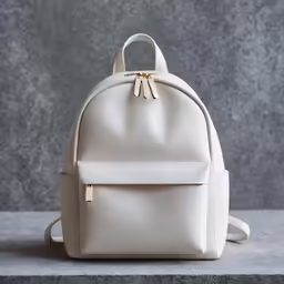 a backpack sitting on top of a stone counter