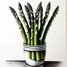 green stems of an aloena plant in a white bowl