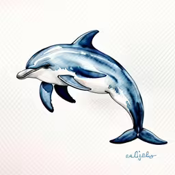 two dolphins, one jumping in the water and the other jumping up from it,the dolphin is jumping up into the air
