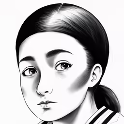 drawing by david hinche of a young girl in profile