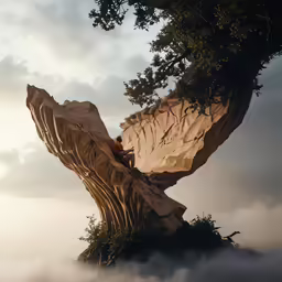 some trees that are standing in the grass