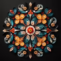 a circular arrangement made of plastic flowers