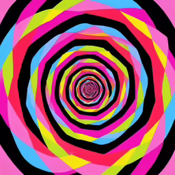 an abstract circular artwork of multicolored lines