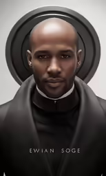 a black male in a shiny suit and tie