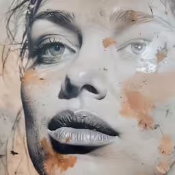 a close up image of a woman with makeup