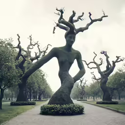 a large tree that has no leaves on it