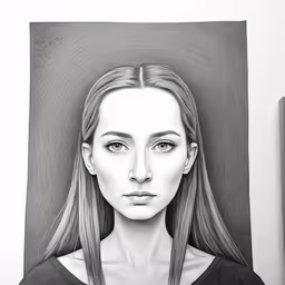 a woman is shown in a drawing style