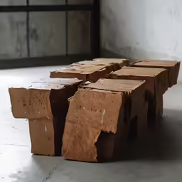 a group of cardboard boxes on the floor