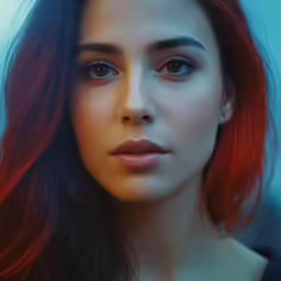 a beautiful woman with red hair posing for a photo