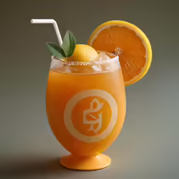 orange drink with mint and orange wedge sitting on top of it