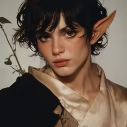 a woman with elf hair and an odd face