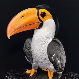 the bird is standing on the rock and posing for the camera