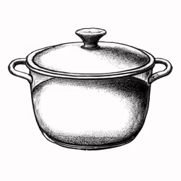 a drawing of an old pot