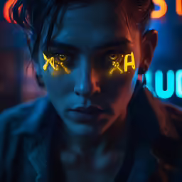 the eyes of the character with the letters x all over their