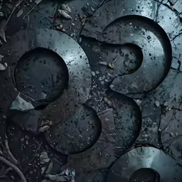 an abstract metal texture with words on it