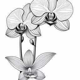 some flowers drawn in ink on white paper,the flowers are drawn in this pen and ink technique