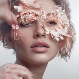 an image of a woman with artistic makeup