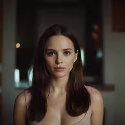 a young woman with a very large breast and a shirt on