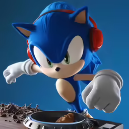an image of a video game character leaning on a counter