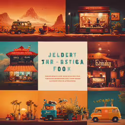 this book is made up of four different photos,a set of four vintage advertising for a toy store