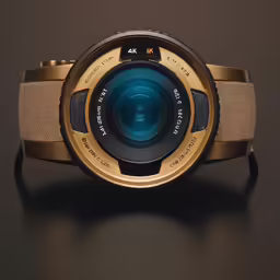 a camera lens with a metal head