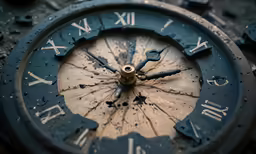 an analog clock is showing four hands and a second face