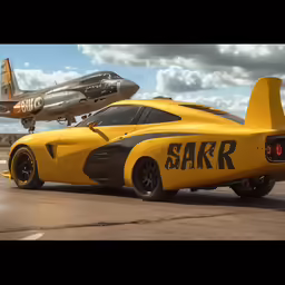 an airplane that is sitting on top of a vehicle