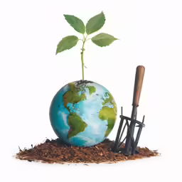 an image of a small green plant in the soil