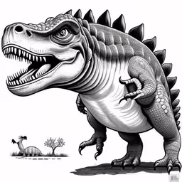 an image of a dinosaur that is drawn by hand,an animal drawing i did for my art projects class